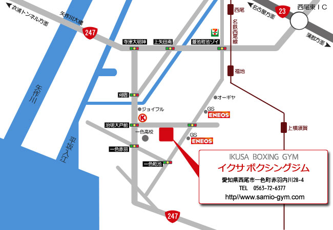イクサ ボクシングジム 地図 MAP